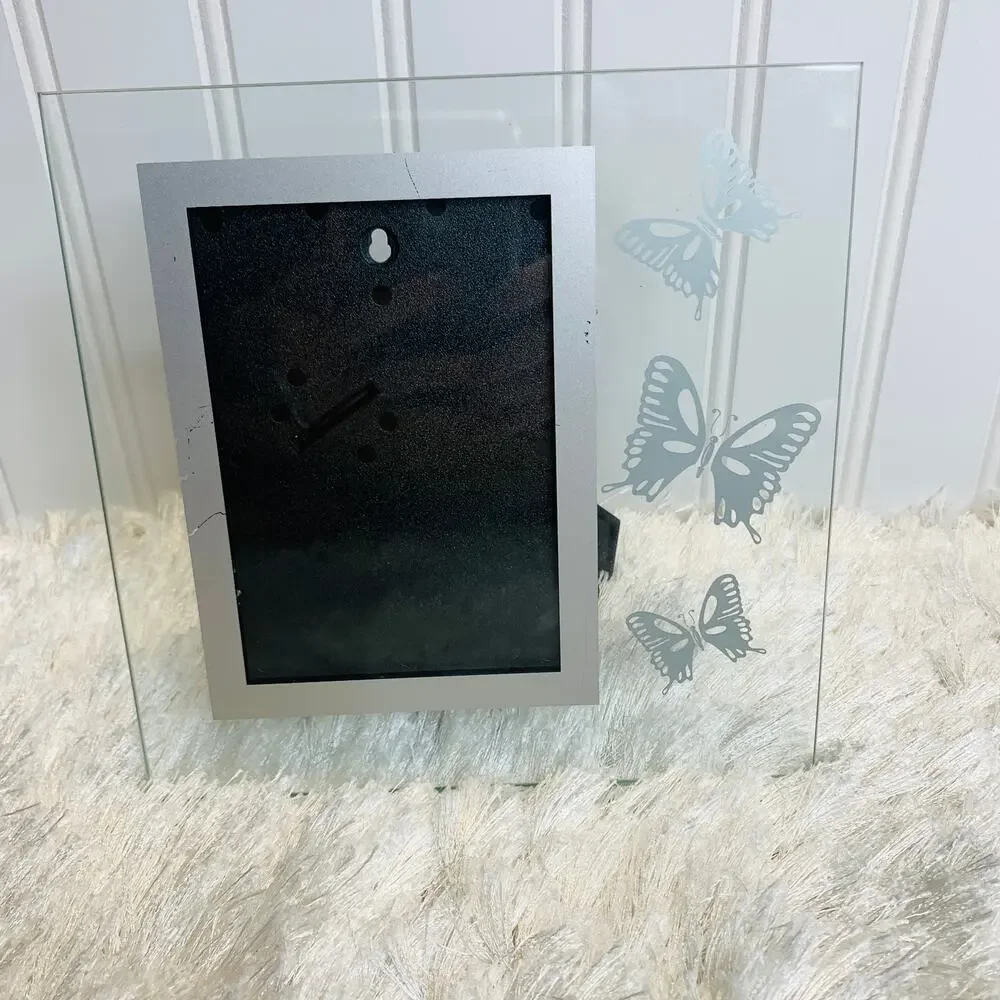 Butterfly Silver Glass Frame 3.5 x 5